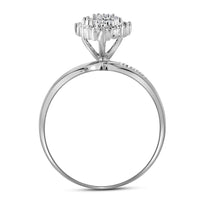 Load image into Gallery viewer, 10kt White Gold Womens Round Diamond Cluster Ring 1/8 Cttw

