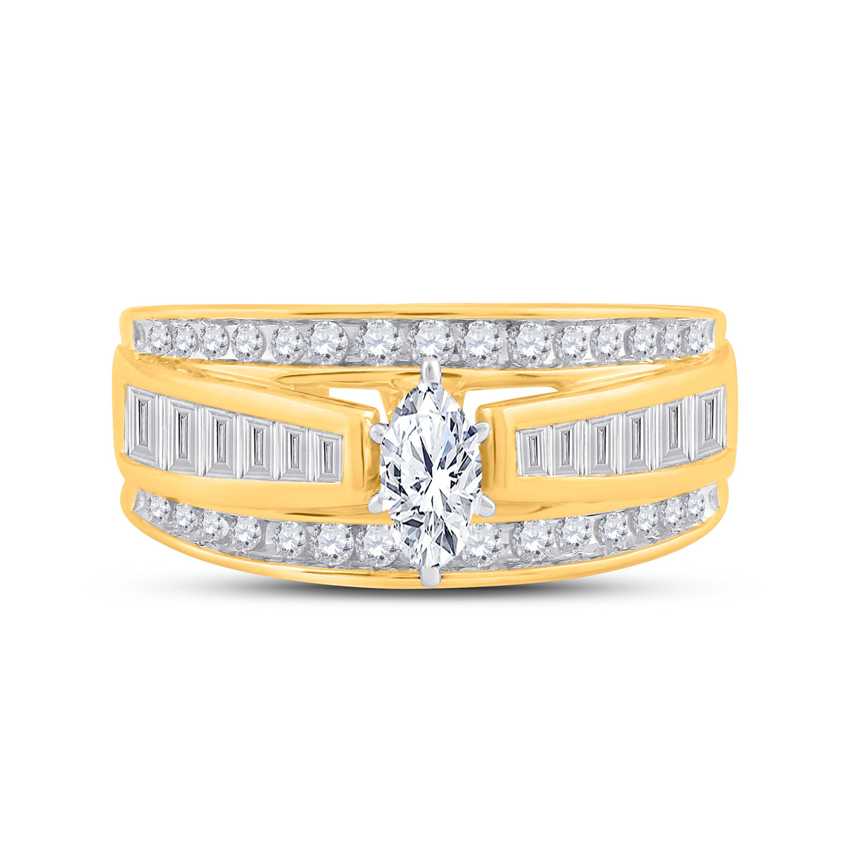 14kt Yellow Gold Womens Marquise Diamond Solitaire Bridal Wedding Engagement Ring 1.00 Cttw