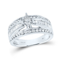 Load image into Gallery viewer, 14kt White Gold Womens Marquise Diamond Solitaire Bridal Wedding Engagement Ring 1.00 Cttw
