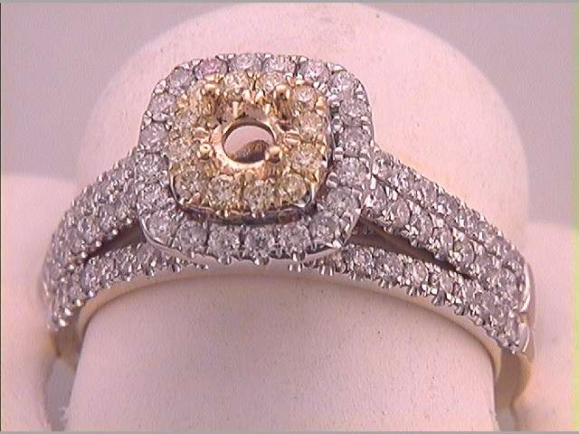 3/4CTW-DIA YELLOW SEMI-MOUNT BRIDAL SET