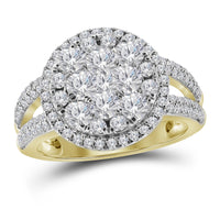 Load image into Gallery viewer, 14kt Yellow Gold Womens Round Diamond Right Hand Cluster Ring 1-3/4 Cttw
