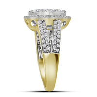 Load image into Gallery viewer, 14kt Yellow Gold Womens Round Diamond Right Hand Cluster Ring 1-3/4 Cttw
