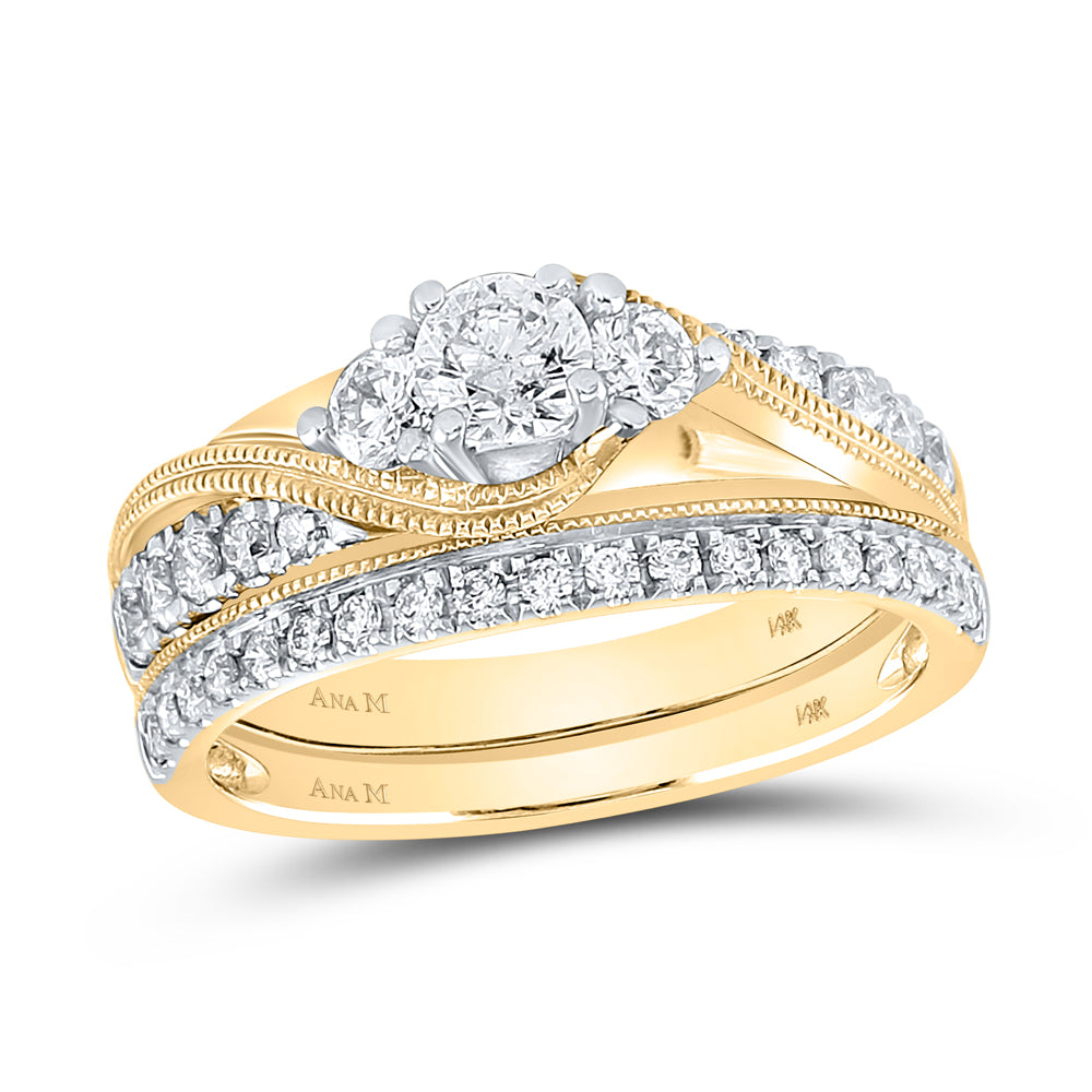 7/8CTW-DIA 1/3CT-CRD BRIDAL SET CERTIFIE