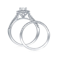 Load image into Gallery viewer, 14kt White Gold Womens Round Diamond Bridal Wedding Engagement Ring Band Set 1-1/2 Cttw (Certified)
