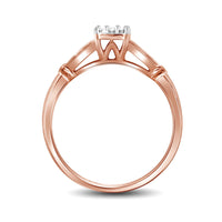 Load image into Gallery viewer, 10kt Rose Gold Womens Round Diamond Bridal Wedding Engagement Ring Band Set 1/5 Cttw
