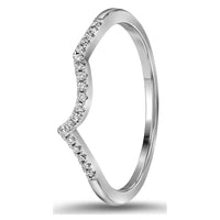 Load image into Gallery viewer, 14kt White Gold Womens Round Diamond Contoured Enhancer Wedding Band 1/12 Cttw

