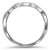 Load image into Gallery viewer, 14kt White Gold Womens Round Diamond Contoured Enhancer Wedding Band 1/12 Cttw
