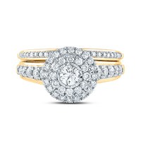 Load image into Gallery viewer, 14kt Yellow Gold Womens Round Diamond Bridal Wedding Engagement Ring Band Set 1.00 Cttw (Certified)
