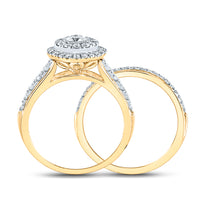 Load image into Gallery viewer, 14kt Yellow Gold Womens Round Diamond Bridal Wedding Engagement Ring Band Set 1.00 Cttw (Certified)
