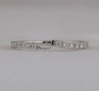 Load image into Gallery viewer, 14kt White Gold Womens Round Diamond 2-stone Wedding Band 1/4 Cttw (Certified)
