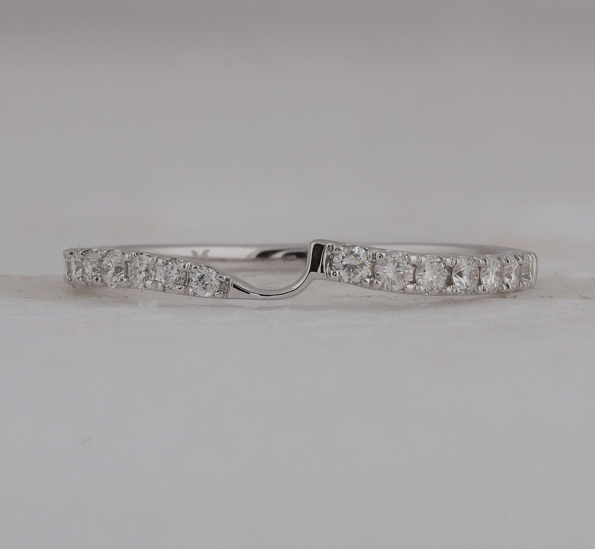 14kt White Gold Womens Round Diamond 2-stone Wedding Band 1/4 Cttw (Certified)