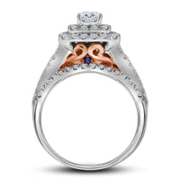 Load image into Gallery viewer, 14kt Two-tone Gold Womens Round Diamond Bridal Wedding Engagement Ring Band Set 1-1/2 Cttw (Certified)
