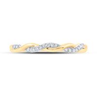 Load image into Gallery viewer, 10kt Yellow Gold Womens Round Diamond Stackable Band Ring 1/10 Cttw
