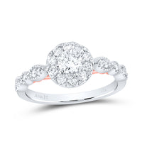 Load image into Gallery viewer, 14kt Two-tone Gold Womens Round Diamond Solitaire Bridal Wedding Engagement Ring 3/4 Cttw (Certified)
