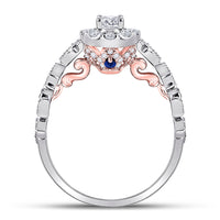 Load image into Gallery viewer, 14kt Two-tone Gold Womens Round Diamond Solitaire Bridal Wedding Engagement Ring 3/4 Cttw (Certified)
