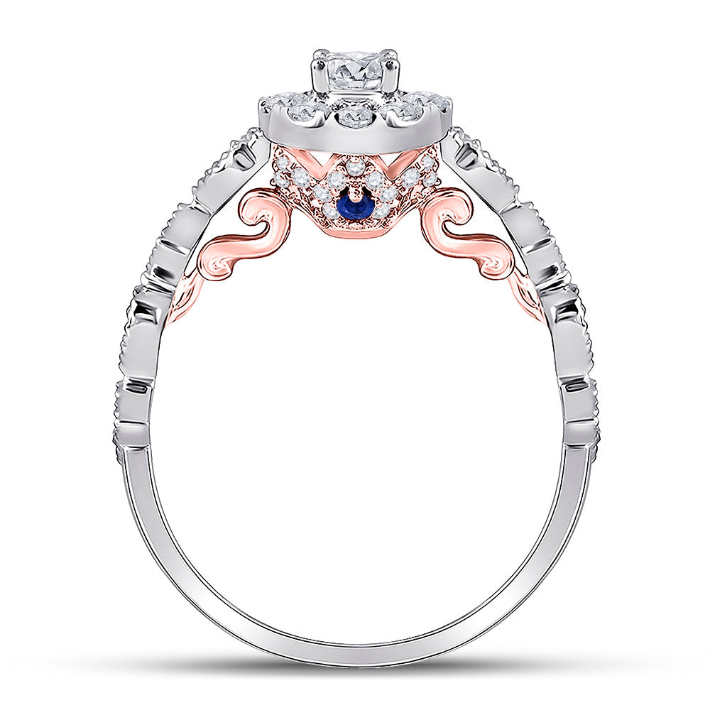 14kt Two-tone Gold Womens Round Diamond Solitaire Bridal Wedding Engagement Ring 3/4 Cttw (Certified)