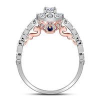 Load image into Gallery viewer, 14kt Two-tone Gold Womens Round Diamond Solitaire Bridal Wedding Engagement Ring 3/4 Cttw (Certified)
