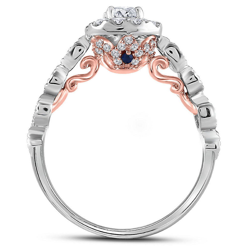 14kt Two-tone Gold Womens Round Diamond Solitaire Bridal Wedding Engagement Ring 3/4 Cttw (Certified)