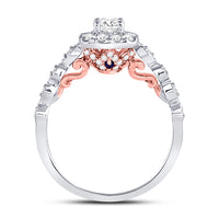 Load image into Gallery viewer, 14kt Two-tone Gold Womens Round Diamond Solitaire Bridal Wedding Engagement Ring 3/4 Cttw (Certified)
