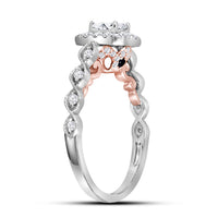 Load image into Gallery viewer, 14kt Two-tone Gold Womens Emerald Diamond Solitaire Bridal Wedding Engagement Ring 3/4 Cttw (Certified)
