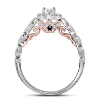 Load image into Gallery viewer, 14kt Two-tone Gold Womens Emerald Diamond Solitaire Bridal Wedding Engagement Ring 3/4 Cttw (Certified)
