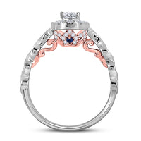 Load image into Gallery viewer, 14kt Two-tone Gold Womens Oval Diamond Solitaire Bridal Wedding Engagement Ring 3/4 Cttw (Certified)

