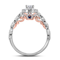 Load image into Gallery viewer, 14kt Two-tone Gold Womens Oval Diamond Solitaire Bridal Wedding Engagement Ring 3/4 Cttw (Certified)
