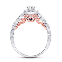 Load image into Gallery viewer, 14kt Two-tone Gold Womens Pear Diamond Solitaire Bridal Wedding Engagement Ring 3/4 Cttw (Certified)
