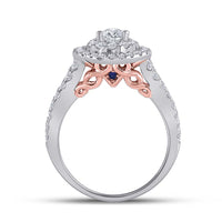 Load image into Gallery viewer, 14kt Two-tone Gold Womens Pear Diamond Bridal Wedding Engagement Ring Band Set 2.00 Cttw (Certified)
