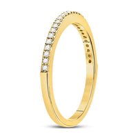 Load image into Gallery viewer, 10kt Yellow Gold Womens Round Diamond Anniversary Stackable Band Ring 1/8 Cttw
