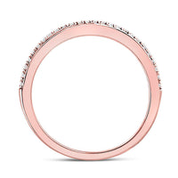 Load image into Gallery viewer, 10kt Rose Gold Womens Round Diamond Single Row Stackable Band Ring 1/8 Cttw
