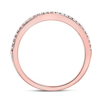 Load image into Gallery viewer, 10kt Rose Gold Womens Round Diamond Single Row Stackable Band Ring 1/8 Cttw
