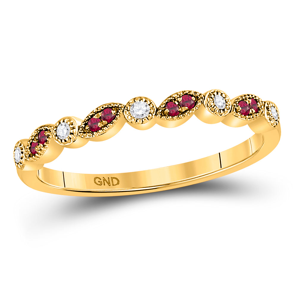 1/20CTW-DIA 1/20CT-RUBY STACKABLE BAND
