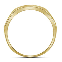 Load image into Gallery viewer, 10kt Two-tone Yellow Gold Mens Round Diamond Grooved Wedding Band Ring 1/4 Cttw
