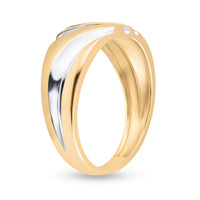 Load image into Gallery viewer, 14kt Yellow Gold Mens Round Diamond Wedding Band Ring 1/8 Cttw
