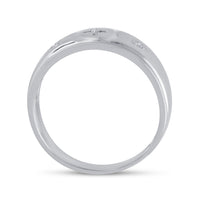 Load image into Gallery viewer, Sterling Silver Mens Round Diamond Cross Wedding Band Ring 1/20 Cttw
