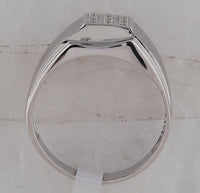 Load image into Gallery viewer, Sterling Silver Mens Round Diamond Square Cluster Ring .03 Cttw
