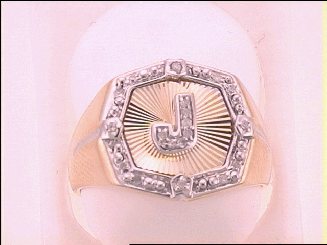 1/10CT-DIA INITIAL-J" RING"