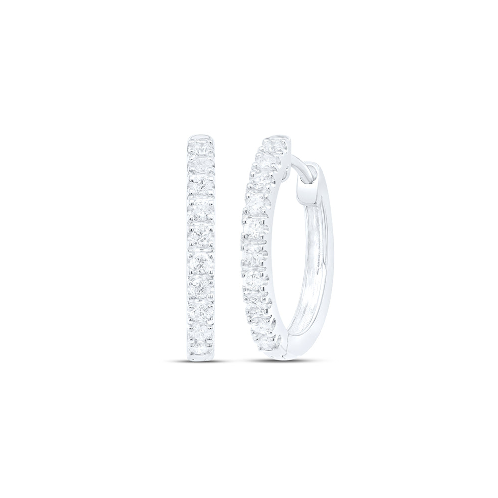 1/4CT-DIA CN FASHION HIGH HOOPS EARRING