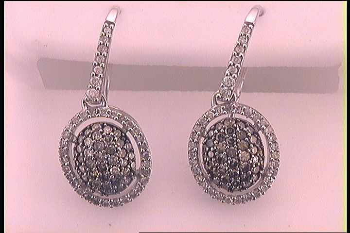 3/4CT-DIA P1 COGNAC NATURAL BROWN DANGLING EARRING