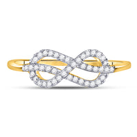Load image into Gallery viewer, 10kt Yellow Gold Womens Round Diamond Infinity Fashion Ring 1/6 Cttw
