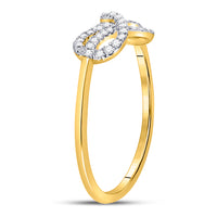 Load image into Gallery viewer, 10kt Yellow Gold Womens Round Diamond Infinity Fashion Ring 1/6 Cttw
