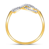 Load image into Gallery viewer, 10kt Yellow Gold Womens Round Diamond Infinity Fashion Ring 1/6 Cttw
