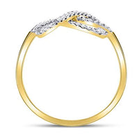 Load image into Gallery viewer, 10kt Yellow Gold Womens Round Diamond Infinity Fashion Ring 1/6 Cttw
