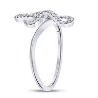 Load image into Gallery viewer, 10kt White Gold Womens Round Diamond Treble Clef Music Note Fashion Ring 1/6 Cttw
