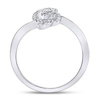 Load image into Gallery viewer, 10kt White Gold Womens Round Diamond Treble Clef Music Note Fashion Ring 1/6 Cttw
