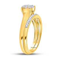 Load image into Gallery viewer, 10kt Yellow Gold Womens Round Diamond Bridal Wedding Engagement Ring Band Set 1/3 Cttw
