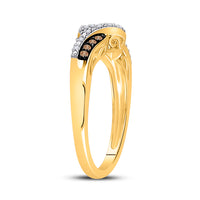 Load image into Gallery viewer, 10kt Yellow Gold Womens Round Brown Diamond Band Ring 1/5 Cttw
