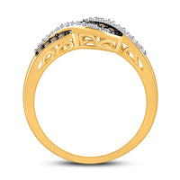 Load image into Gallery viewer, 10kt Yellow Gold Womens Round Brown Diamond Band Ring 1/5 Cttw
