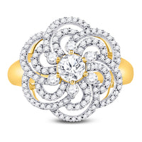 Load image into Gallery viewer, 1 CT-DIA 3/8(CRD) FLOWER RING
